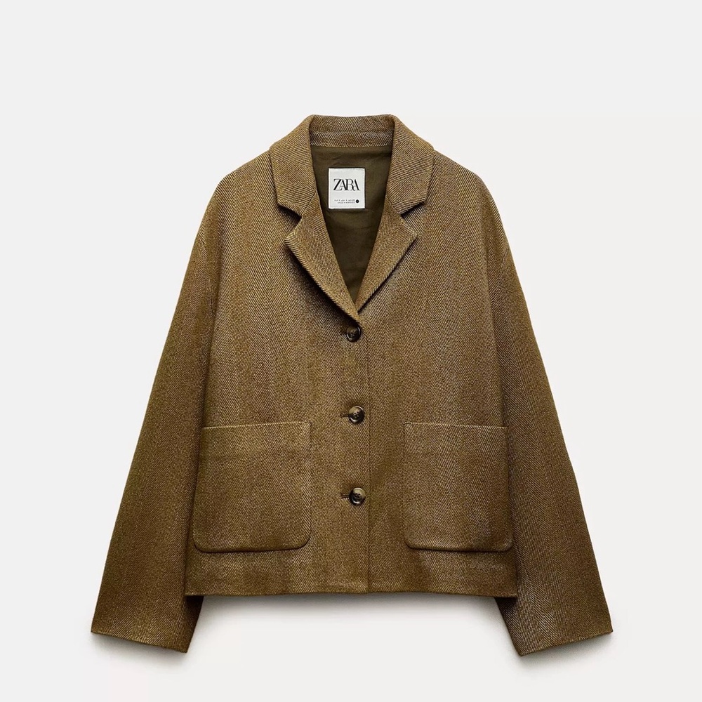 Zara Collection Oversized Herringbone Jacket